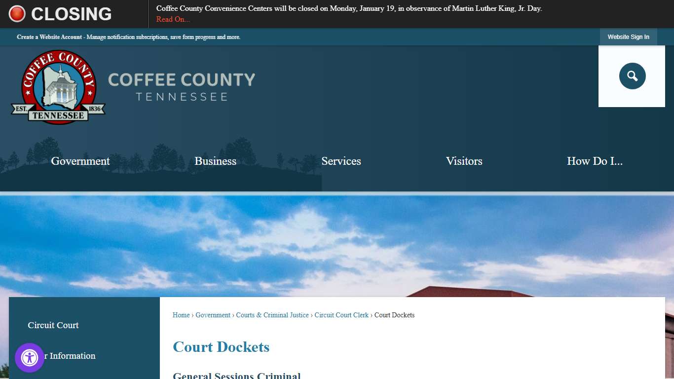 Court Dockets     | Coffee County, TN